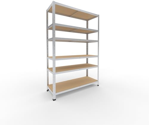 shelfplaza Home 180x120x40cm Schwerlastregal verzinkt mit 6 Böden x 145kg | Kellerregal · Lagerregal · Metallregal · Regale für Kellerraum · Steckregal · Abstellraum Regal