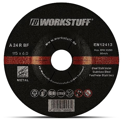 Schruppscheiben │ 5 Stück │ Ø 115 x 6 mm │ für Trenn- oder Winkelschleifer │ Schleifmopteller │Schleifscheiben │ Für Stahl & NE-Metall