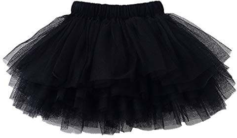 Colorful Childhood Baby Girls Tutu Skirt Toddler 6 Layered Tulle Tutus 1-8T Black Size 5-6T