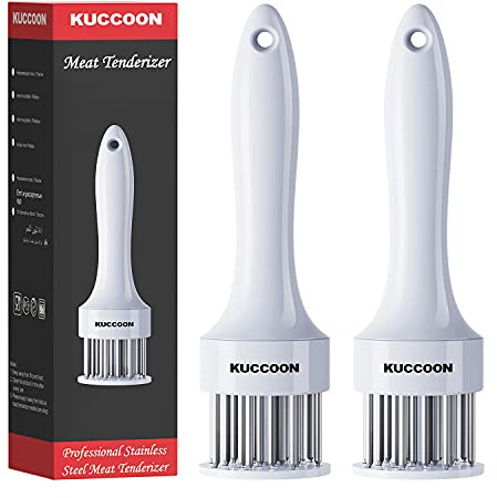 KUCCOON Fleischklopfer Werkzeug (2 Stück) Edelstahl Nadel Ultra Sharp 24 Klingen Tenderizer Werkzeug zum Zartmachen von Rindfleisch, Huhn, Steak, Kalb, Schweinefleisch