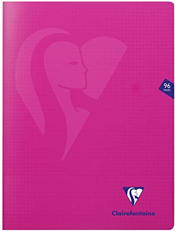 Clairefontaine 313362C - Packung mit 10 Heften Mimesys DIN A4+, 24x32cm, 48 Blatt kariert, 90g, Einband PP, Rosa, 1 Pack