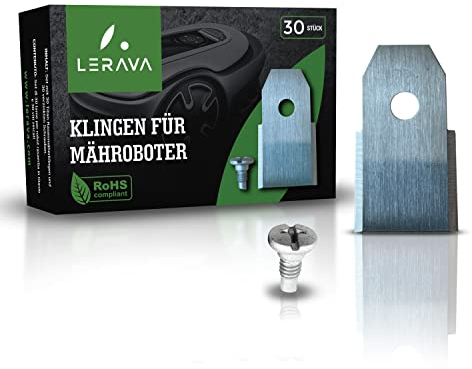 LERAVA Lame Robot Tondeuse -30 Titane spécialement durci – 30 Lame Tondeuse Husqvarna - pour Les Robots de pelouse Automower de Husqvarna, Gardena, Yard Force
