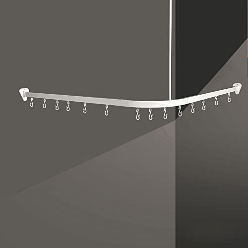 DUSCHVORHANG STANGE WINKELSTANGE VORHANGSCHIENE BARRIEREFREI WEISS CHROM (BADENA XL Weiß)