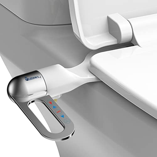 Atalawa Bidet-Toilettensitz-Aufsatz, ultradünn, Bidet mit selbstreinigender Doppeldüse, verstellbares Wasser, nicht elektrisch, Bidet, Frischwasserspray für Sanitär- und Damenwäsche