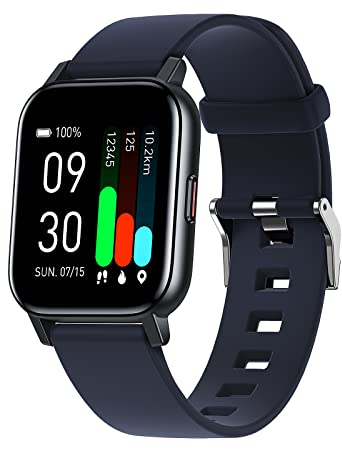 MicLee Damen Herren 3 Zoll Smartwatch Fitness Tracker Fitnessuhr Armband Personalisiertes Zifferblatt Sportuhr Wasserdicht IP68 mit Pulsmesser Schrittzähler Schlafmonitor SMS Anruf Benachrichtigung