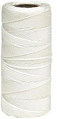 ATERET # 18 Twisted Mason Line - Cuerda 100% nailon para mampostería, proyectos de bricolaje, manualidades, jardinería, comercial (blanco, 2 rollo/1000 pies)