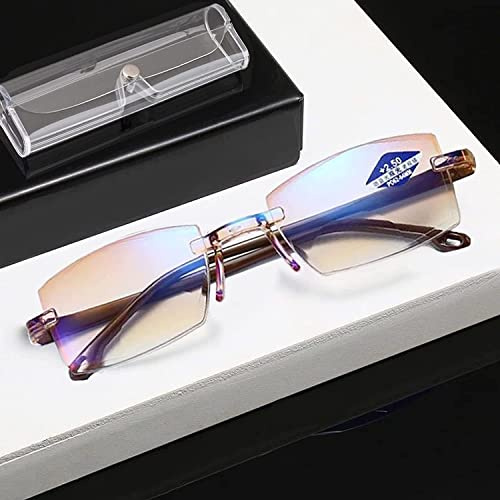 OVNMFH Saphir-Anti-Blau-Progressive Fern- und Nah-Lesebrille mit hoher Härte und doppeltem Verwendungszweck, ultraleichte Lesebrille für Frauen und Männer (Teal,'+2.5)