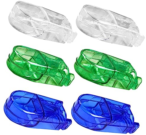 Healeved 6 Stück Tabletten Reiseschneider Und Teiler Aus Transparentem Kunststoff Scharfer Pillen Cutter Mit Spender Kompakt Und Tragbar Für Präzises Schneiden Und Tägliche Medikamentenorganisation