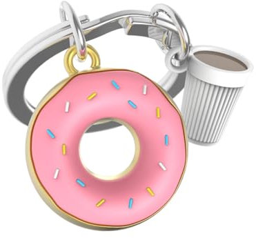 METALMORPHOSE - Donut Nyckelring - Gåva till herr, dam gåva, rosa, Taille unique