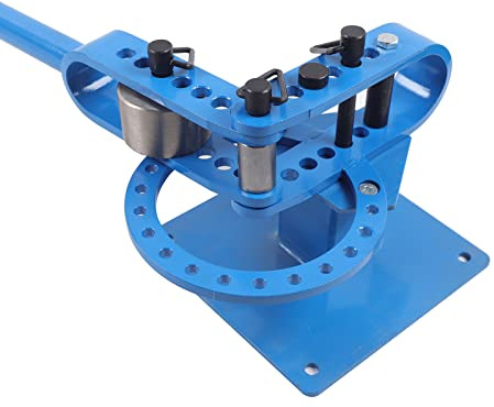 Universal Manuell Biegegerät, Biegemaschine Tischbiegemaschine, Rohrbiegemaschine Biegen Presser für Rundstahl Vierkantstahl und Baustahl 1-3'' Tube Bender Set 7 Dies