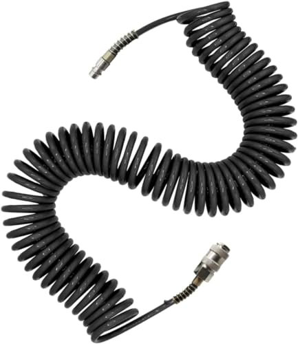 Antesen Air Compressor Hose Polyurethane(PU) Flexible Air Line PVC Hose with 1/4 Europe Quick Coupler and Plug Fittings 9m Length (Style 1)