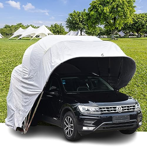 CCYENG Cochera semiautomática, Carpa para Coche Plegable de Alta Resistencia, cochera portátil para Todo Clima, Refugio para la Lluvia, Tienda para Actividades al Aire
