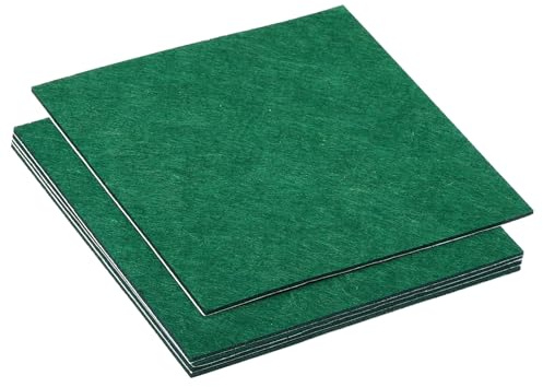 PATIKIL 6x6 Inch Dark Green Square Felt Lamp Base Pad, 5Pack 2mm Thickness Soft Adhesive Non-slip Anti-scratch Backed Felt for Lamp Furniture DIY Craft