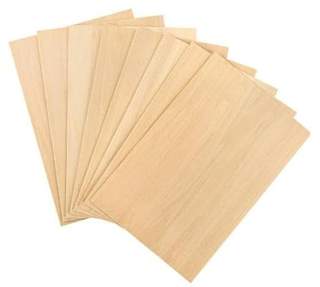 Operitacx 10 Stücke Sperrholzplatte Holz 300 * 200 * 2mm, Balsaholz Platten Dünn Holzplatte Basteln Brett Sperrholz A4 Lindenholz Sperrholz Platte Für Laserprojekte, DIY Modell, Kunst und Handwerk