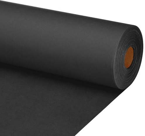 PATIKIL Zeichenpapierrolle 50cm x 40m Zeichenpapier 80 g/m² Papierrolle Kraftpapier Malpapier Skizzenpapier Bastelpapier für Staffelei Malen Handwerk Geschenkverpackung Schwarz