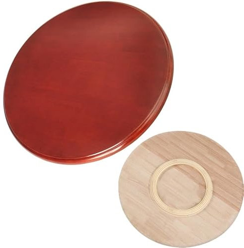 WINARA 60/70/80/90/100cm Holz Drehteller, Große Lazy Susan drehplatte for esstisch, 360º Rotating Tablett for Küche, Hotel, Restaurant(Reddish Brown,70cm/28in)