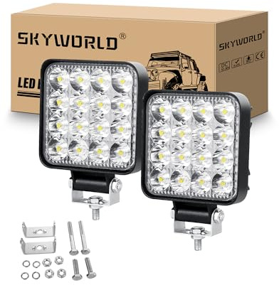 SKYWORLD LED Arbeitsscheinwerfer 2 Stücke,3,3 Zoll Mini LED Scheinwerfer 12V Spotlight rückfahrscheinwerfer Wasserdicht IP67 Led Strahler 12V kfz für 4x4 Offroad Auto Traktor SUV KFZ Fahrzeuge