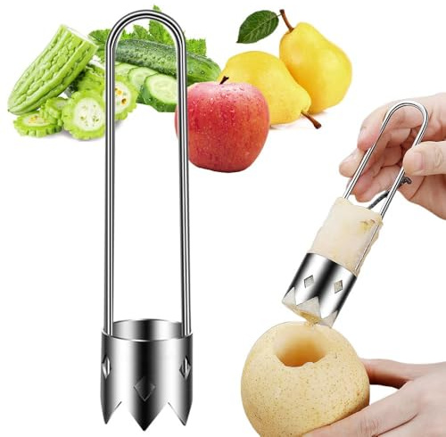 Dénoyauteur De Poivron Évideur De Pommes Acier Inoxydable Outil De Vide-fruits Et Légumes Ustensile De Cuisine Pour Dénoyauter Les Fruits Gadget De Cuisine (1 Pièces)