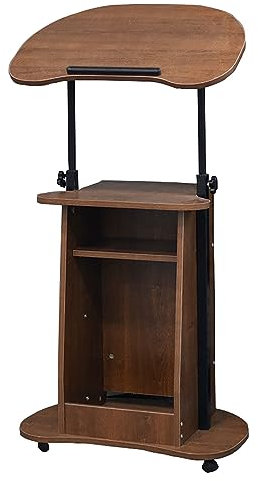 Höhenverstellbarer, tragbarer Laptop-Podium-Ständer mit Drehgelenk, Rednerpult für Konferenzen, Auditorium, Klassenzimmer, Sitz-zu-Steh-Schreibtisch für Empfang, mobil und leicht zu bewegen, Farbe: C