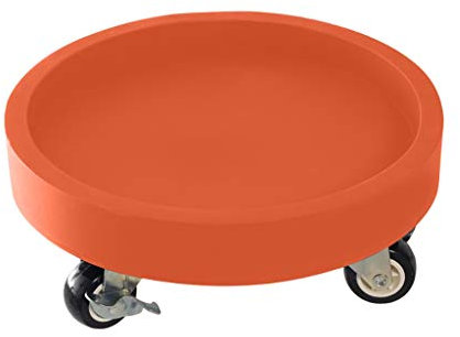 Chariot à roulettes pour pots de fleurs ronds de 20 à 50 cm de diamètre - Plateau en plastique - Chariot à soucoupe - Pour intérieur et extérieur