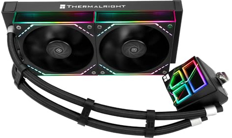TR-Frozen Infinity 240 BLACK CPU Water Cooler, with Double 124mm Infinity Mirror PWM Fans,for Intel 1150/1151/1200/2011/ 1700/1851&AMD/AM4/AM5,240 Size Infinity Mirror Water Cooling Radiator