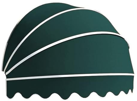 Tenda da sole per esterni con telaio in alluminio e poliestere verde impermeabile, 70 cm, ideale per porte finestre, cupola a parete, perfetta per balcone, negozio, ristorante, caffetteria, ponte.