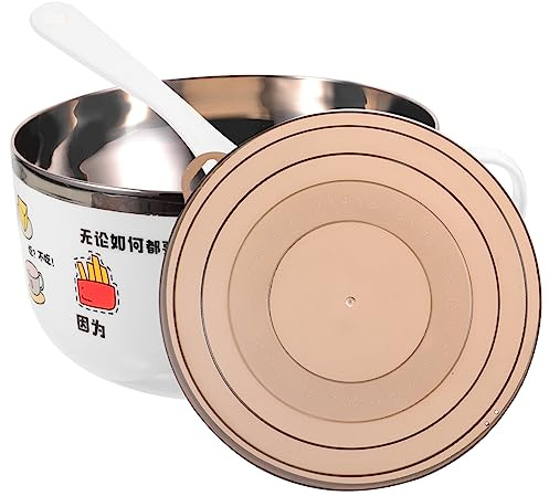 Mobestech Cuenco Aislado Redondo de Acero Inoxidable 1200ml con Tapa | Tazón Grande Sellado, 1200ml, Acero Inoxidable Resistente, Uso para Sopa o Mezcla de Verduras
