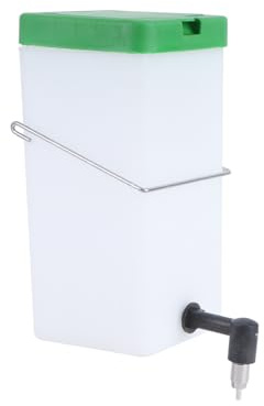 Hemobllo Bebedero Automático para Conejos Dispensador Antigoteo Plástico 1l Blanco y Verde para Jaulas Mascotas Pequeños Animales