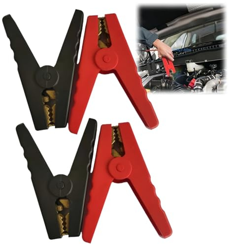 4Pcs 150A Crocodile Clips,Car Battery Charger Clamps,Insulation Electrical Alligator Clips,Full Protective Battery Clamps for Cars,Jumper Cable Cl/amps Welder Clip/s for Trucks Ships,Red and Black