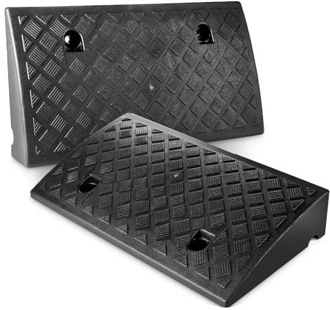 Ccarzzi Kerb Ramps 2 PCS Wheelchair Ramp Heavy Duty Threshold Ramp for Cars, Skateboard, Motorcycle, Disabled Chair 50x27x10.5CM
