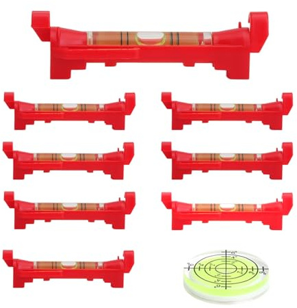 Nivel de burbuja de cuerda - 8 Niveles de burbuja + 1 Mini Nivel de burbuja (32x7MM) con líquido verde para máxima precisión, ideal para trabajos de albañilería, fontanería y construcción - Herramient