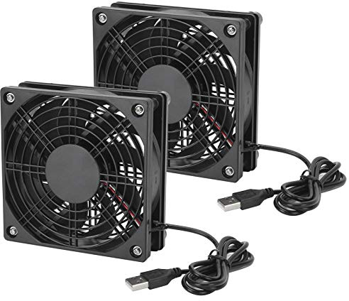 Socobeta 2pcs Ventilateur de Refroidisseur USB PC Ultra Silencieux du Boîtier D'ordinateur Silencieux Ventilateur 18dba avec Roulement Hydraulique pour le Périphérique de Modem Routeur