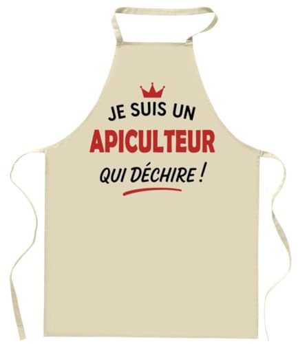 Otshirt Tablier d'un Apiculteur qui déchire 2- Apron - Idée Cadeau Tablier Personnalisable Anniversaire Fête Original Famille Travail Départ Collègue Retraite Noël.