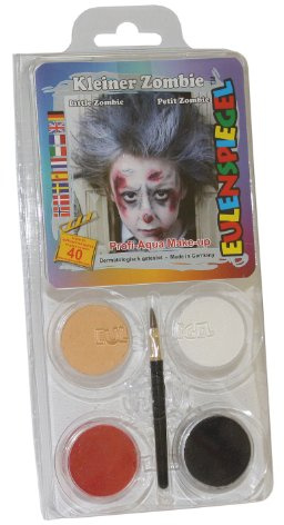 Eulenspegel 204733 sminkset liten zombie, pensel och instruktion, 4 färger