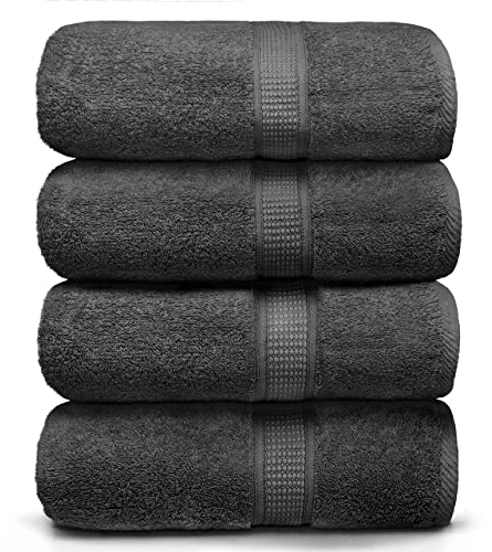 Toallas de baño de algodón y bambú de lujo – Naturales, superabsorbentes y ecológicas, 76,2 x 132 cm