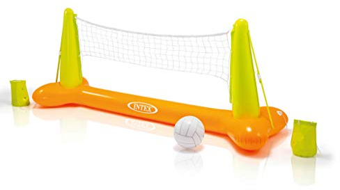 Intex - Aufblasbares Volleyball Netz-Set, 239x64x91 cm | inkl. aufblasbaren Vinylball und Zwei Taschen | ideal für den Pool