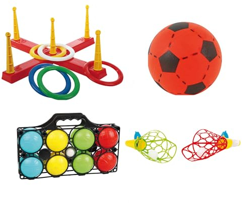Androni Giocattoli Mega Outdoor Spiele Set für Draußen Kinderparty Wurfspiel Boccia Kegeln UVM