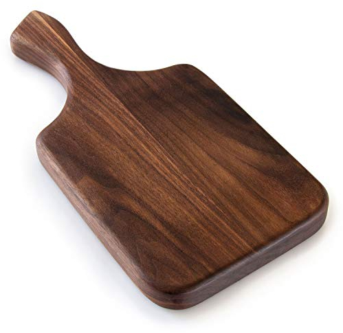 Brazos Kleines Bio-Holz-Schneidebrett zum Servieren, Zerkleinern von Obst, Gemüse oder Fleisch und als Charcuterie-Platte, dunkles Walnuss