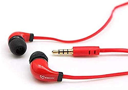 SBOX ep-038r Cuffie con cavo e mani libere in Ear, Jack 3,5 mm, 116 db; Rosso.