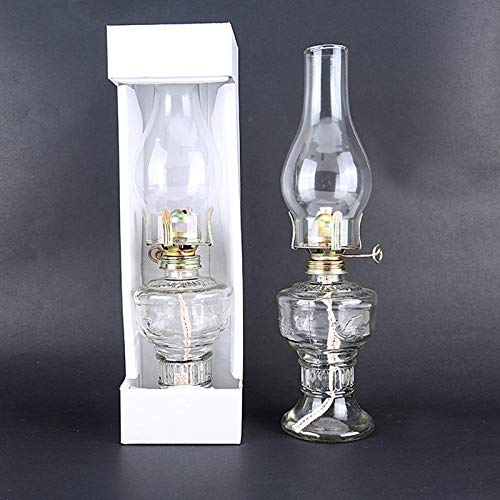 Kwpkh Sturmlaterne, Nostalgische Retro Glas Kerosin-Lampe Camping Outdoor-Zelt-Licht-Hotelzimmer Dekor, 32cm