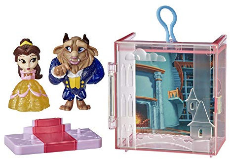 Disney Princess Perfect Pairs Belle, Fun Beauty and The Beast Jouet de déballage avec 2 poupées, vitrine et support, pour enfants à partir de 3 ans