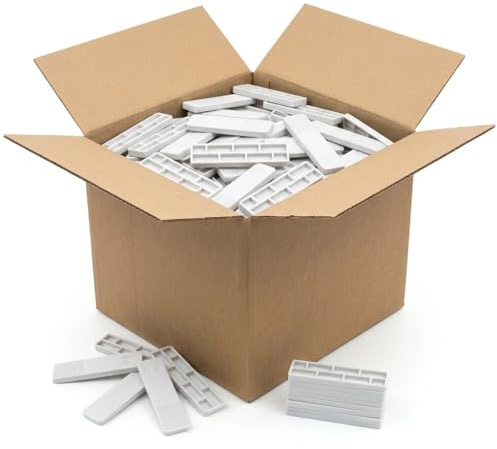 1000 x Plastic Window & Glazing Packers 3mm White, Flooring & Framing Spacers Packers, Flat Window Wackers, Dry Lining Plastic Packers, Ideal for Cladding, Flooring, Glazing