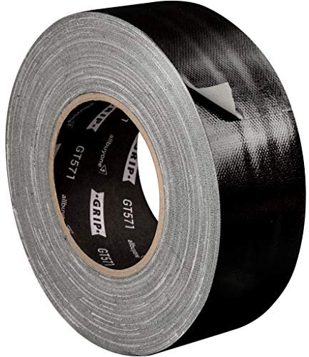 GRIP Eventbasics Gaffa Tape schwarz 50 mm x 50 m, Profi Gewebeband GT 571, sehr hohe Klebkraft, gewebeverstärktes Allround Klebeband zum Reparieren, Bündeln und Befestigen