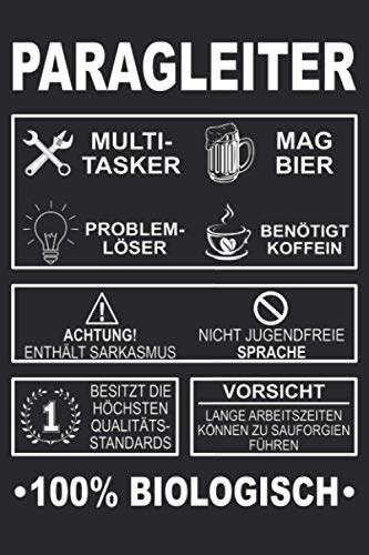 Paragleiten Gleitschirmfliegen Paragliding Gleitsegeln Pilot Notizbuch