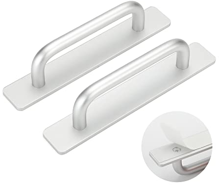 LONTAN 2 Stück Griff Selbstklebend Balkontürgriff Außen (Länge:148mm) Schrankgriffe Balkontürgriff Kleben Griffe für Küchenschränke Türgriffe Küche Griffe Aluminium Selbstklebende Griffe Schrank