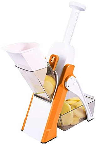 EUROXANTY Cortador de mandolina manual | Cortaverduras | Artefacto de picar patatas, frutas y verduras | Cortador de verduras para el hogar | NARANJA