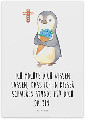 Mr. & Mrs. Panda Trauerspruchkarte Pinguin Anteilnahme - Trauerkarte, gedenkkarte, Beileid, Kondolenz, Trauer, Abschiedskarte, Beileidskarte, Beerdigung, Anteilnahmekarte