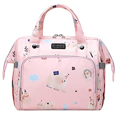 SONARIN Multifunktionale Baby Wickeltasche Wickelrucksack,Stilvolle Leichte Wasserdichte Babytasche Reise Wickeltasche Rucksack Umhängetasche Tragetasche für Mama & Papa(Rosa)