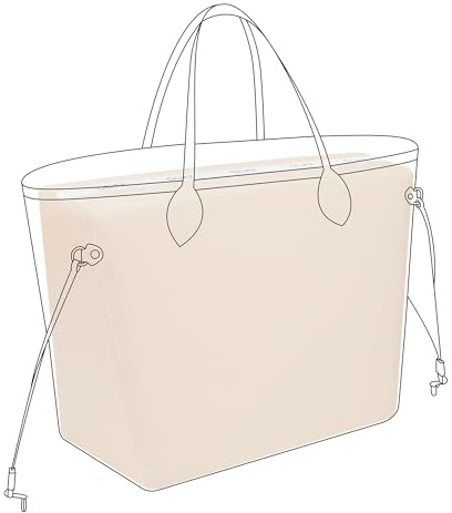 DGAZ Taschenformer Einsatz, Tasche Shaper Einsatz für LV Neverfull PM/MM/GM, Satin Tascheneinsatz für Damen Handtasche (Craie, Neverfull PM) | Luxuriöser Satinbezug, Hochwertiger Memory-Schaum, Elegante Formstabilität