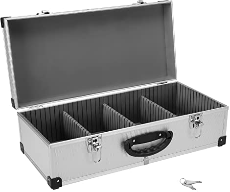 anndora CD Koffer für 80 Standard CD Cases - 56,5 x 29 x 18,5 cm - Silber